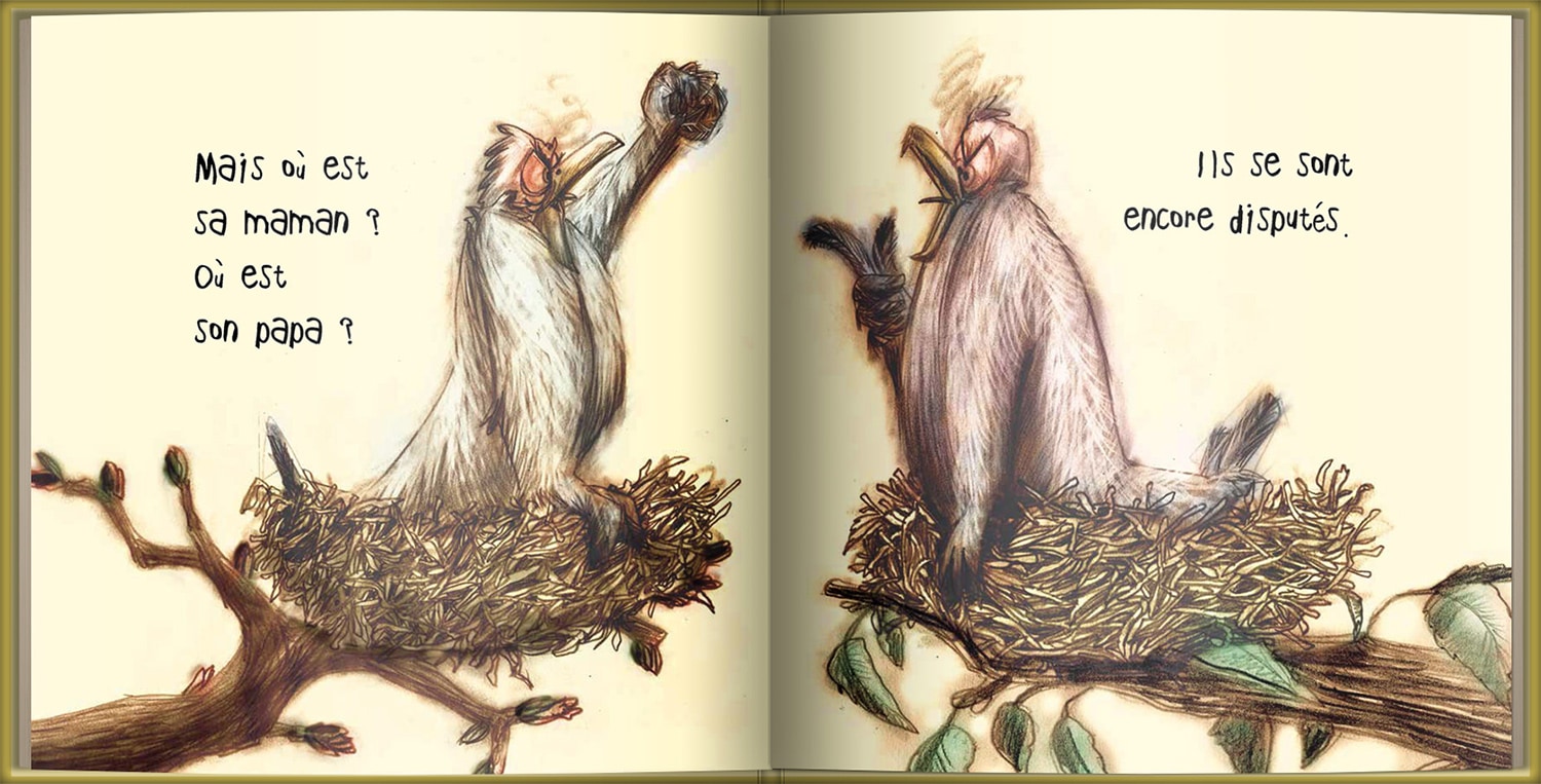 Page intérieure du livre Lili entre deux nids