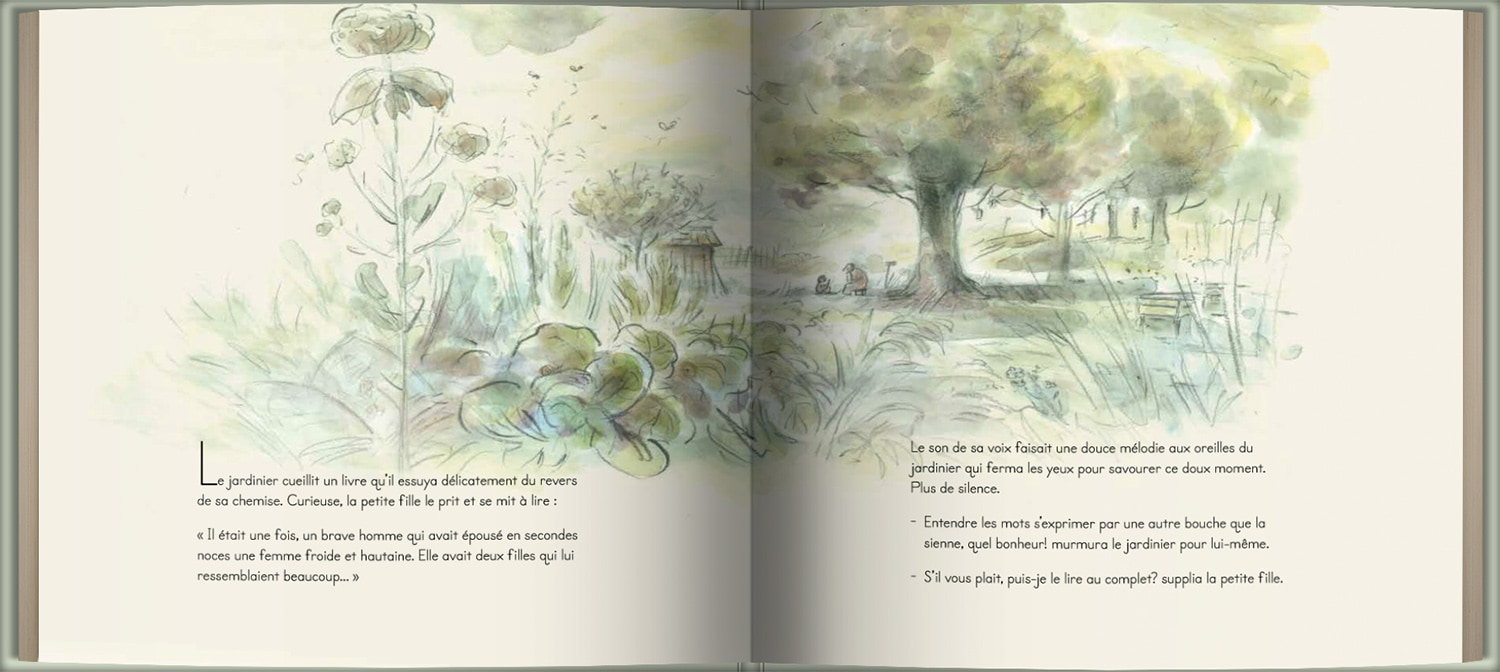 Page intérieure du livre Le jardinier qui cultivait des livres