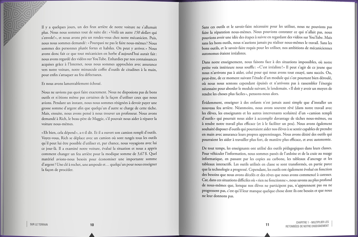 Page intérieure du livre Sur le terrain : Des outils pour la différenciation, la rigueur et l’autonomie