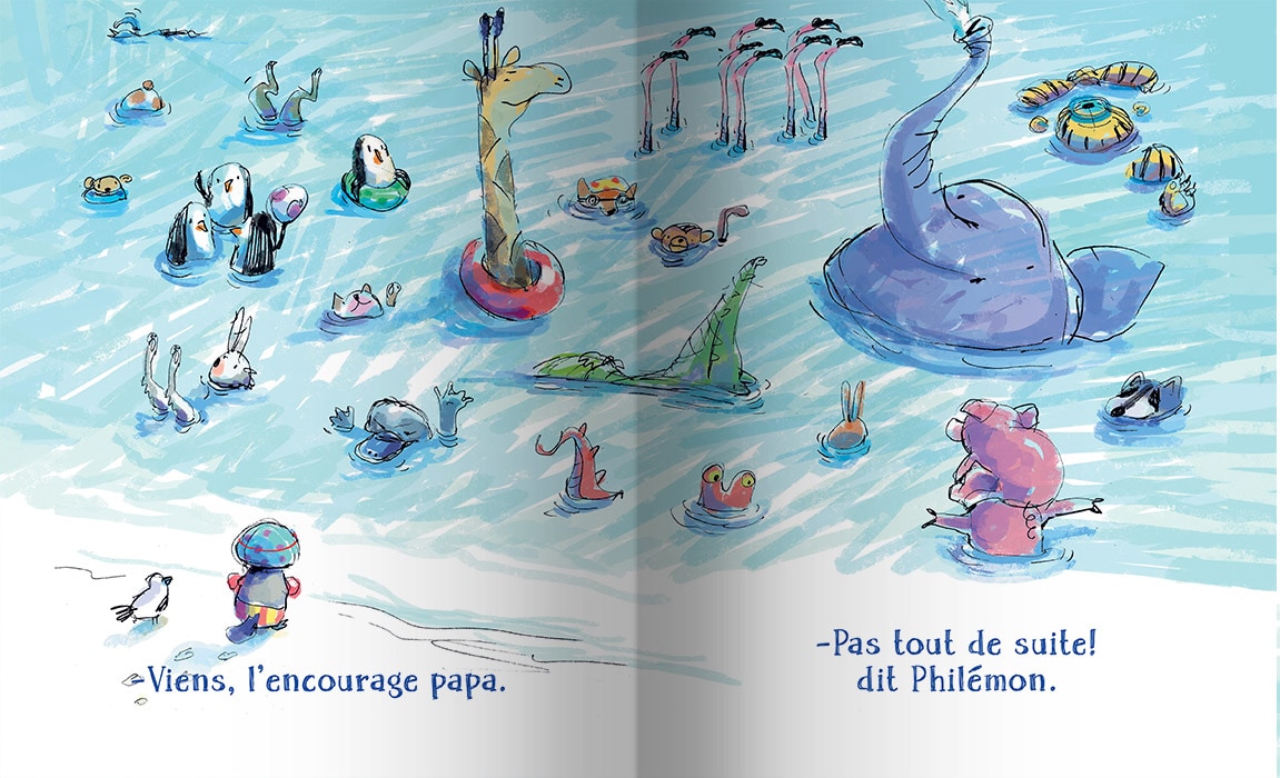 Page intérieure du livre Philémon à la mer