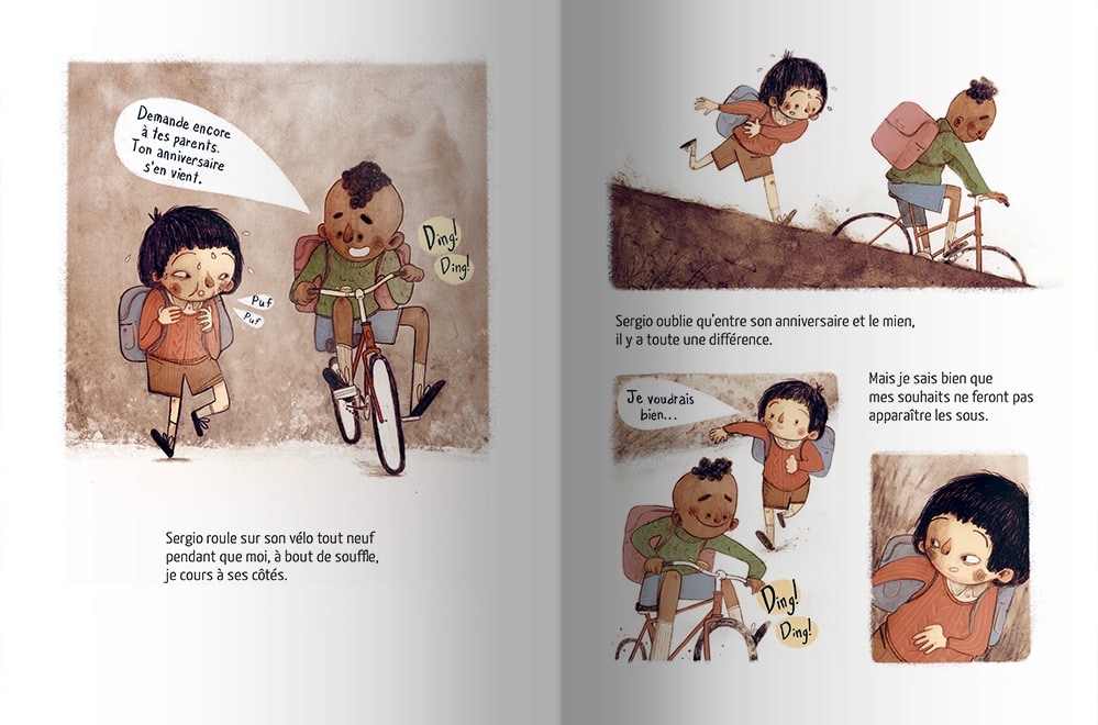 Page intérieure du livre Le vélo de Sergio